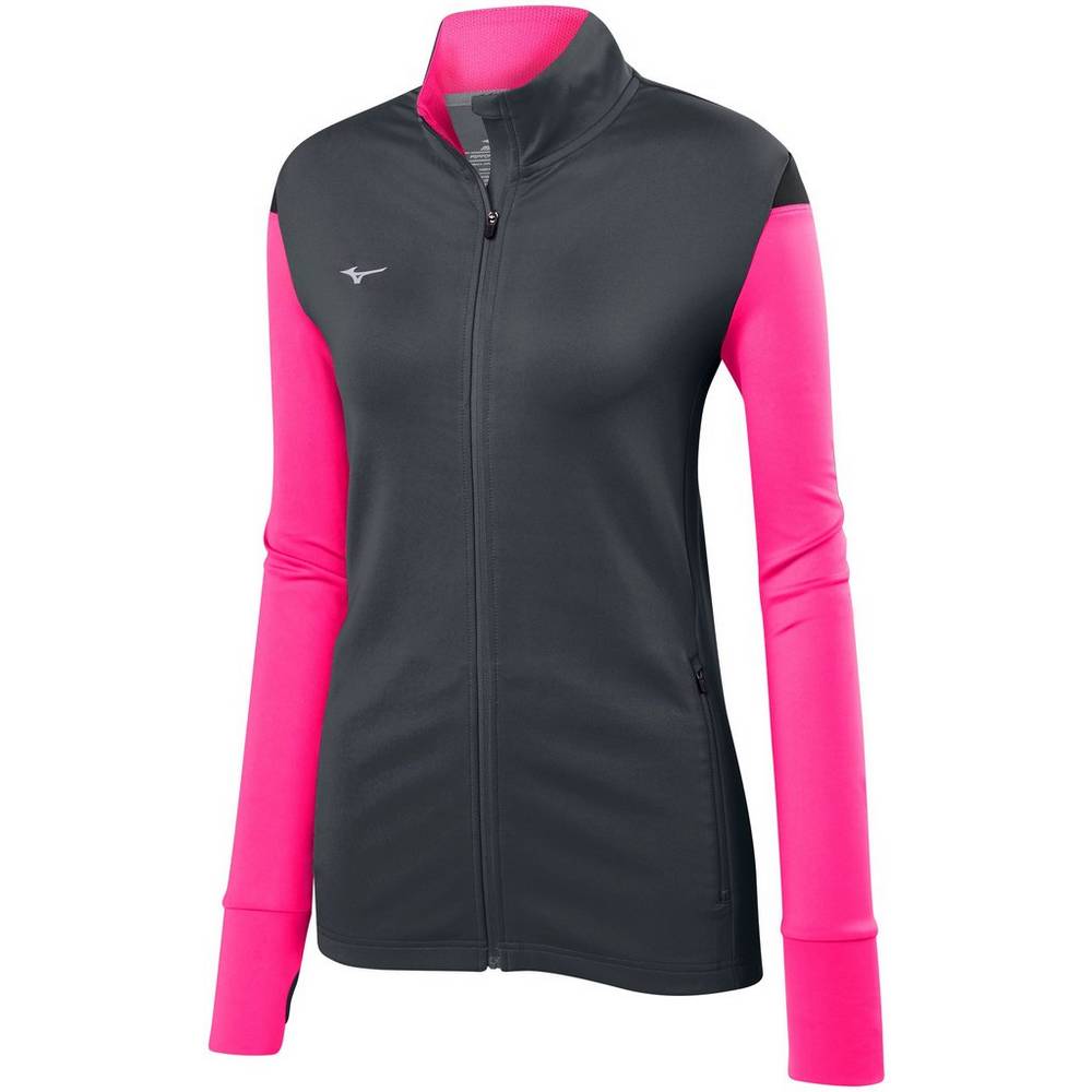 Casaco Mizuno Voleibol Horizon Full Zip - Mulher - Cinzentas/Rosa/Pretas - MUOZW5348